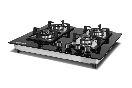 Kutchina Marica HB 4B ECO BRS 60 Hob Gas Stove 4 Burner-Hob Top Glass Automatic Gas Stove Glass Automatic Hob (4 Burners)