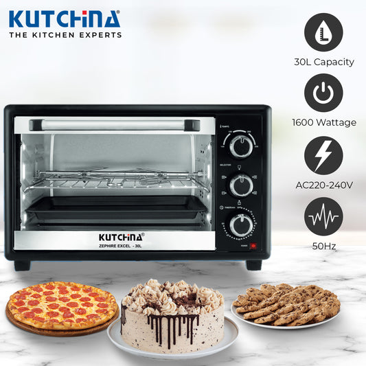 Kutchina Zephire 30L Oven Toaster Griller (OTG), Black