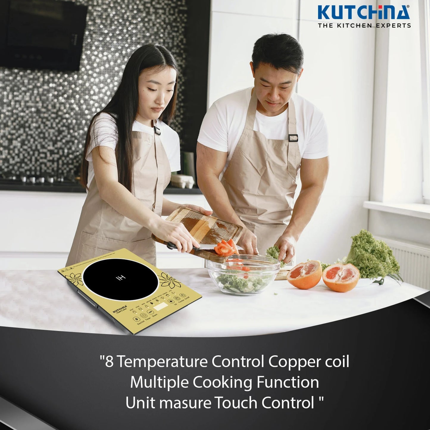 Kutchina Tempo 2000W Induction Cooktop, Touch Panel Control