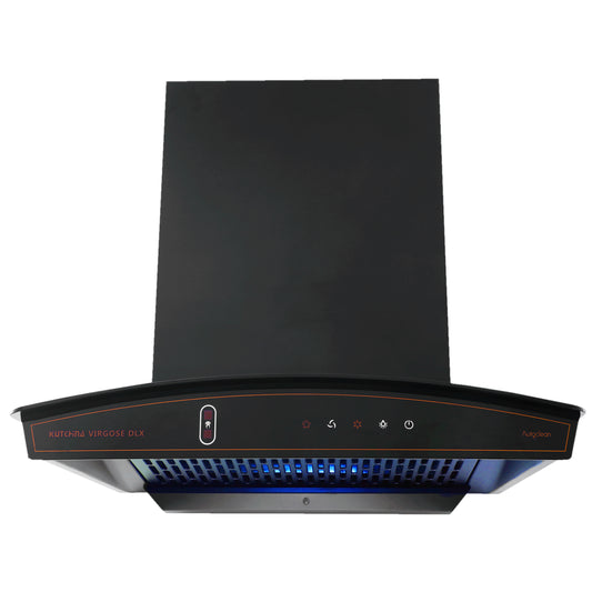 Kutchina Virgose Dlx 60 1300 CMH 60 cm Auto Clean Chimney (Wall Mounted, Black)