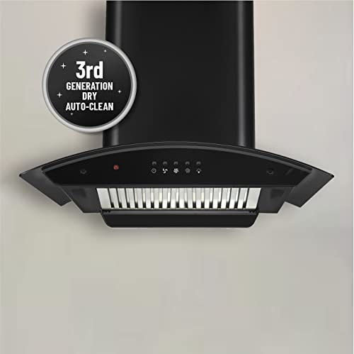 Kutchina Cella Excel 60 cm 1000 CMH 60 cm Auto Clean Chimney (Wall Mounted, Black)