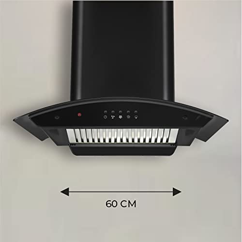Kutchina Cella Excel 60 cm 1000 CMH 60 cm Auto Clean Chimney (Wall Mounted, Black)