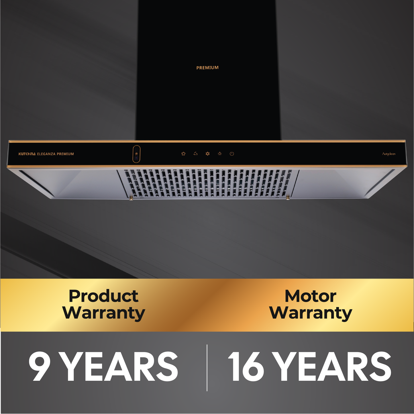 Kutchina ELEGANZA 90 PREMIUM 1800 CMH 90 cm Auto Clean Chimney (Wall Mounted, Black)