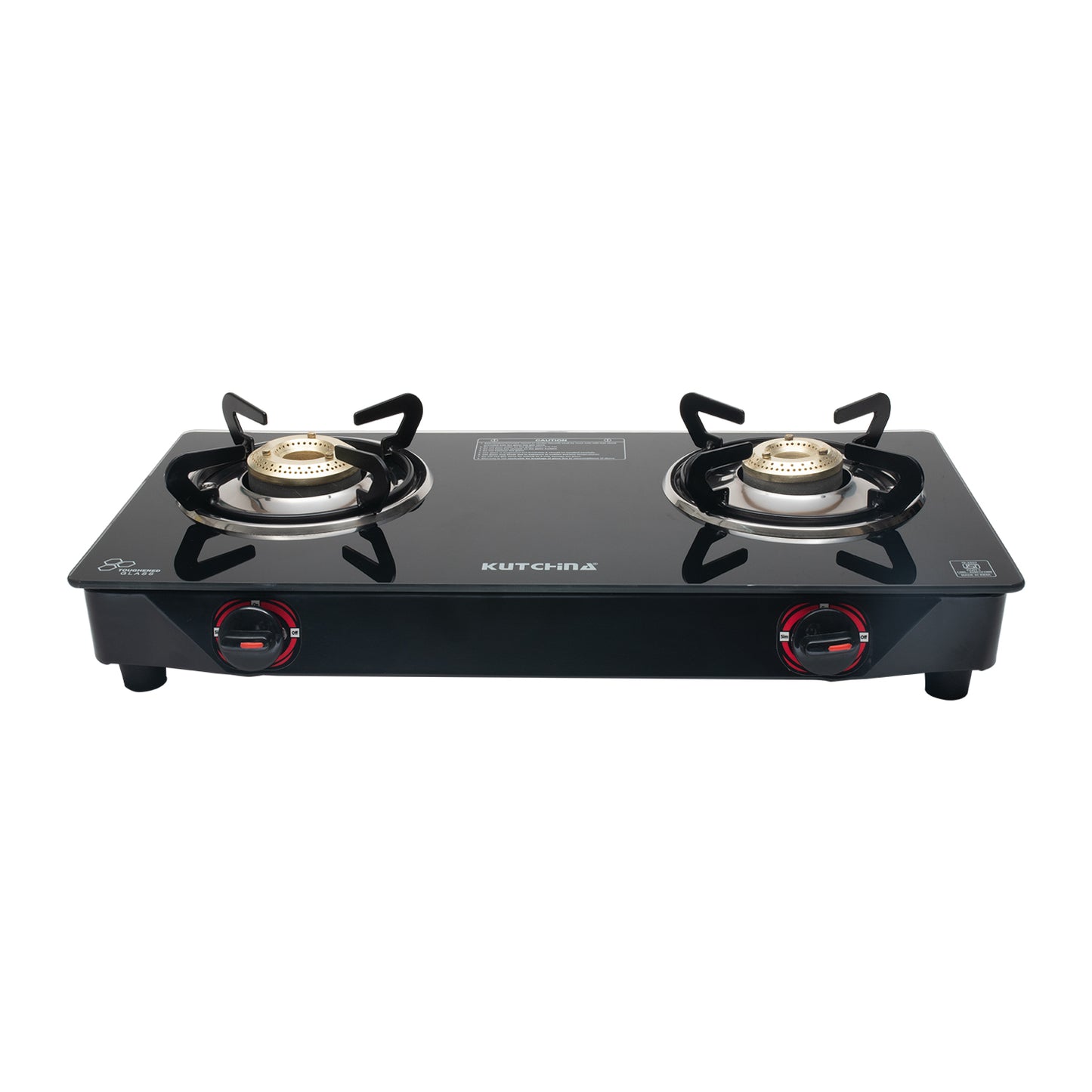 Kutchina Pluto 2B Cooktop 2 Burner Gas Stove, Gas Stove 2 Burner Glass Top Glass Manual Gas Stove (2 Burners)