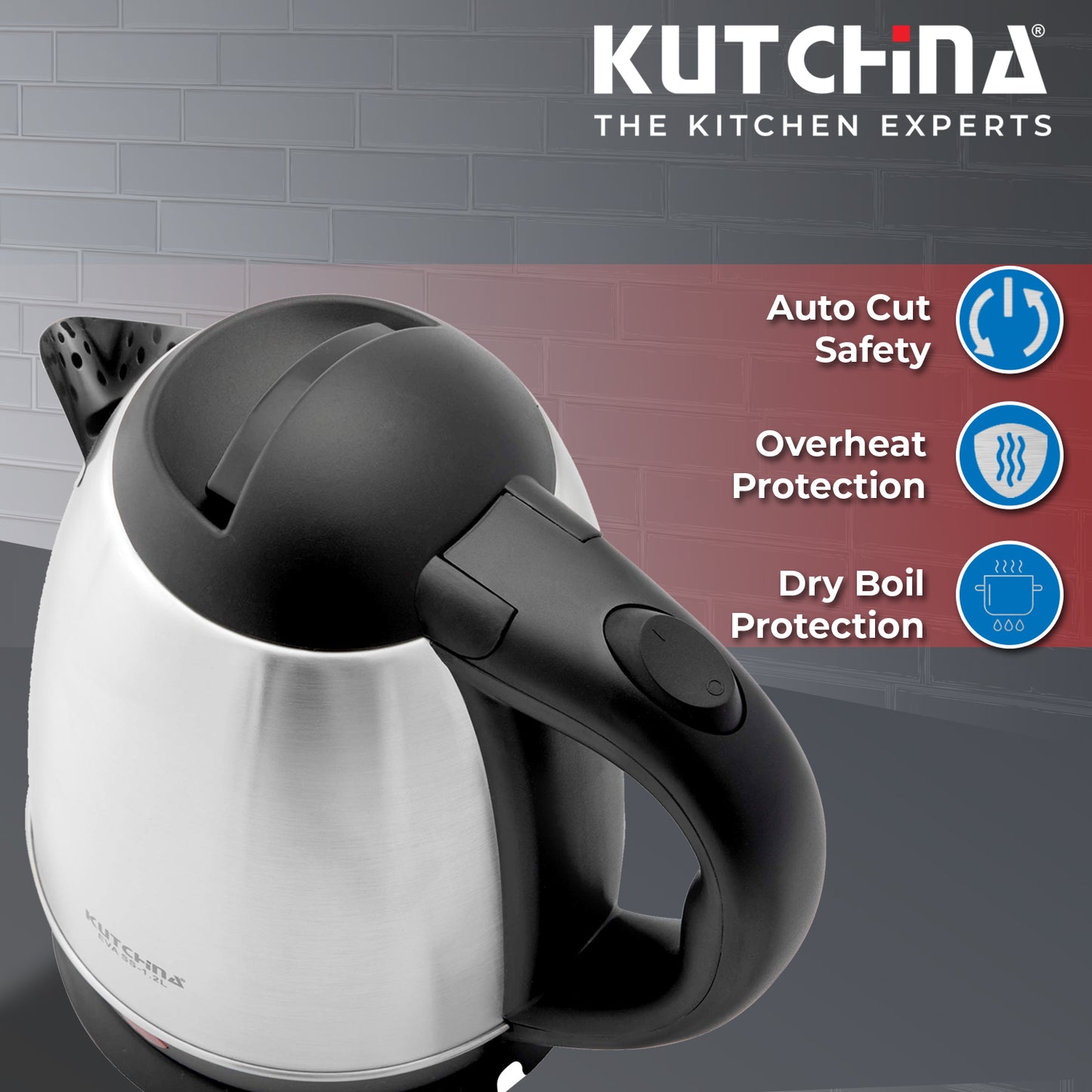 Kutchina Rio SS 1.8L Electric Kettle, Stainless Steel