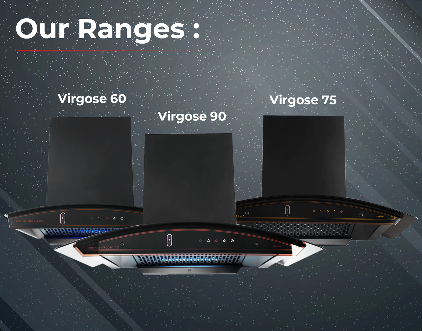 Kutchina VIRGOSE DLX 75 1400 CMH 75 cm Auto Clean Chimney (Wall Mounted, Black)