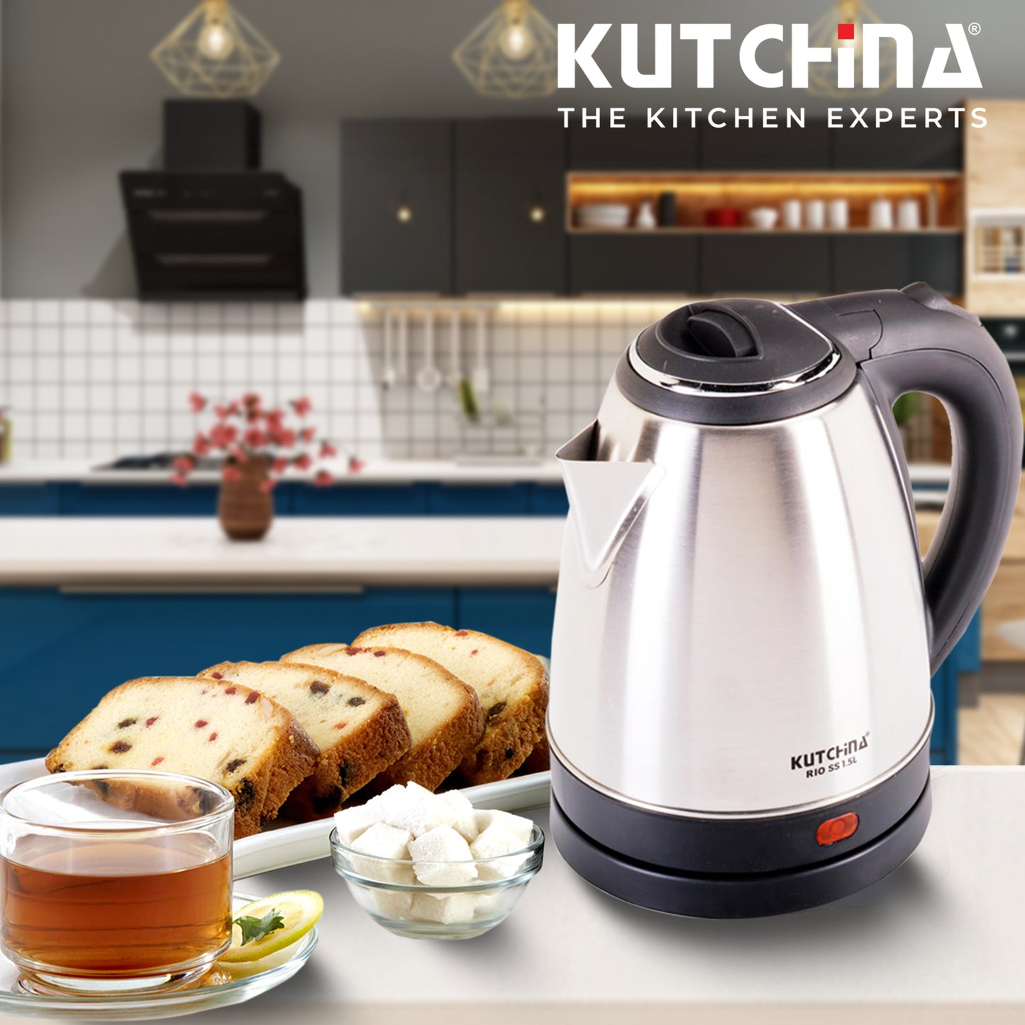 Kutchina RIO SS 1.5L Electric Kettle (1.5 L, Silver, Black)